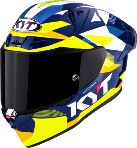 CĂȘTI - Cască moto integrală KYT R1R DIAMOND BLUE YELLOW