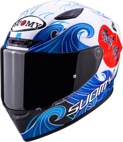 CĂȘTI - Cască moto integrală Suomy TRACK-1 WAVES WHITE ECE 22.06