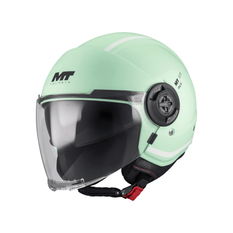 OPEN-FACE - Cască MT Viale SV S Tasty C6 verde mat cu ochelari de soare integrați open-face - ECE 22.06