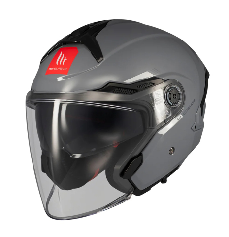 CĂȘTI - Cască moto open-face MT Cosmo SV A2 gri lucios