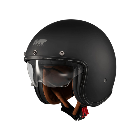 OPEN-FACE - Cască moto open-face MT Le Mans 2 S SV Pure A1 negru mat cu ochelari de soare integrați - ECE 22.06