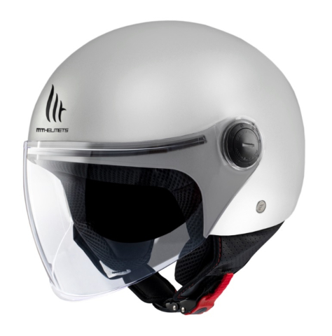 CĂȘTI - Cască moto open-face MT Street S A0 alb lucios