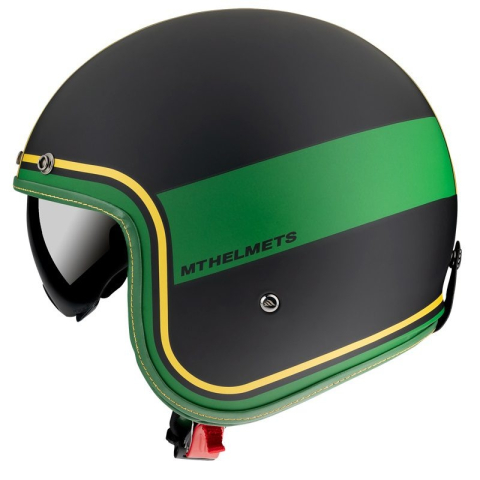 OPEN-FACE - Cască moto open-face MT Le Mans 2 SV Tant C9 negru/auriu mat cu ochelari de soare integrați