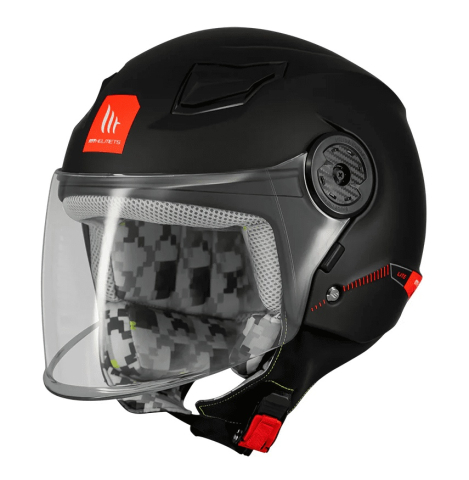 OPEN-FACE - Cască moto open-face MT Lite Kids A1 negru mat - cască de copii
