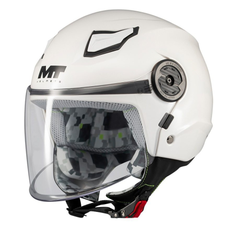 OPEN-FACE - Cască moto open-face MT Lite Kids Pure A0 alb lucios - cască de copii