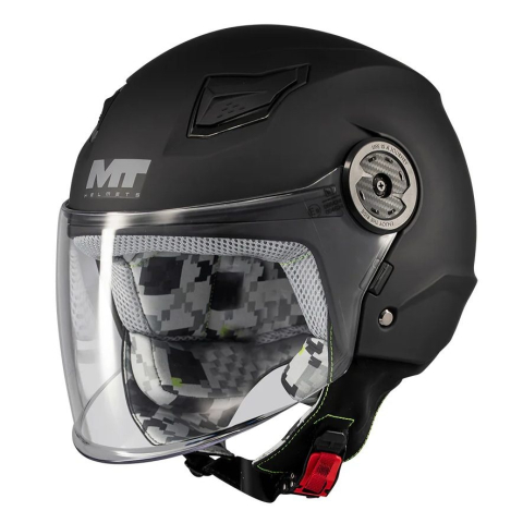 OPEN-FACE - Cască moto open-face MT Lite Kids Pure A1 negru mat - cască de copii