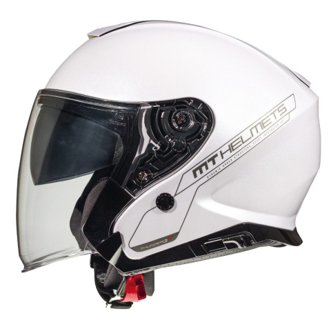 OPEN-FACE - Cască moto open-face MT Thunder III SV Jet A0 alb lucios cu ochelari de soare integrați - tip MT-V-19