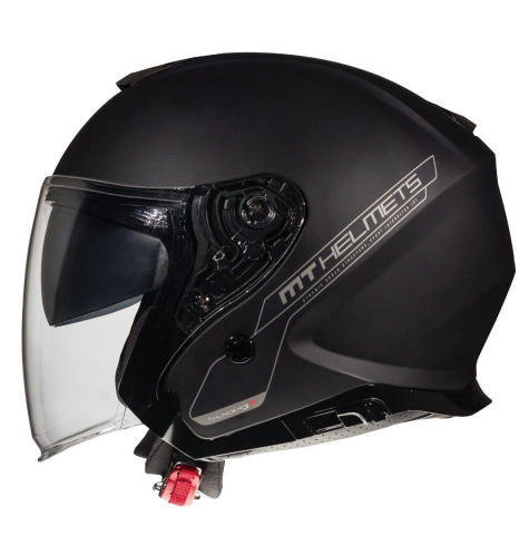 OPEN-FACE - Cască moto open-face MT Thunder III SV Jet A1 negru mat cu ochelari de soare integrați - tip MT-V-19
