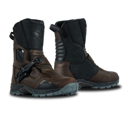ECHIPAMENTE - Cizme moto Ixon Klay WP MS, bărbați, touring/adventure, all-season - maro/negru impermeabile