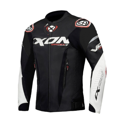 ECHIPAMENTE - Geacă moto Ixon Vortex 3 MS, bărbați, piele, racing, vară - negru/alb