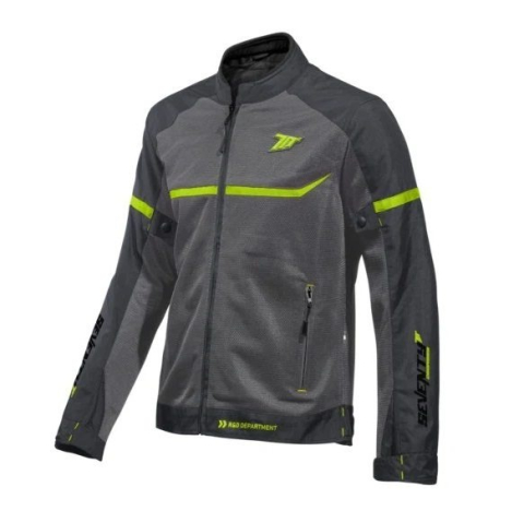 ECHIPAMENTE - Geacă moto bărbați Racing vară Seventy Degrees SD-JR30.1 Mojave gri/galben fluor