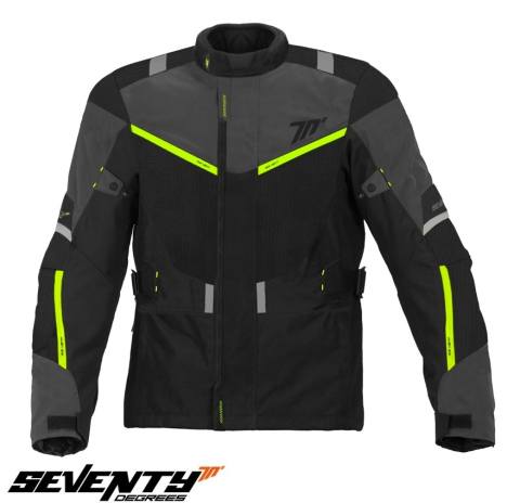 ECHIPAMENTE - Geacă moto bărbați Touring Seventy Degrees iarnă SD-JT83 negru/galben fluor