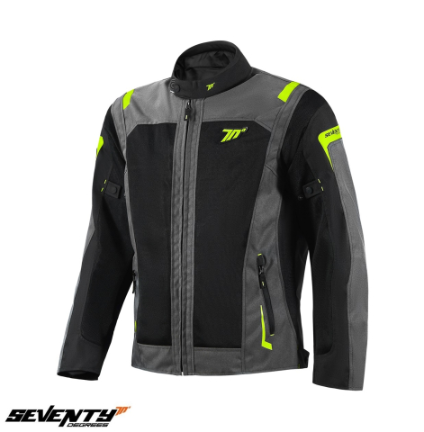 ECHIPAMENTE - Geacă moto bărbați Touring Seventy Degrees SD-JT66 Sahara Gri/galben fluor