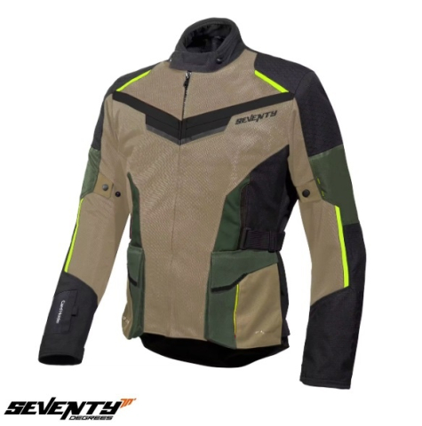 ECHIPAMENTE - Geacă moto bărbați Touring Seventy Degrees SD-JT70 Atacama nisipiu/verde/galben fluor