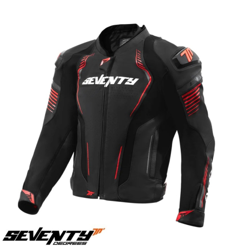 ECHIPAMENTE - Geacă moto din piele racing Seventy Degrees SD-JL24 Negru-roșu