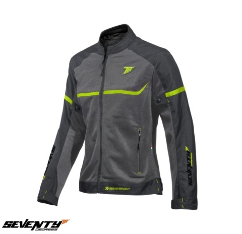 ECHIPAMENTE - Geacă moto femei Racing vară Seventy Degrees SD-JR30.2 Mojave gri/galben fluor