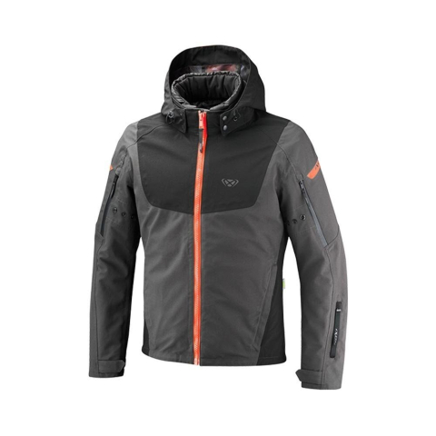 ECHIPAMENTE - Geacă moto Ixon Burning MS, bărbați, touring/adventure, all-season - antracit/negru/roșu neon (geacă laminată; impermeabilă și pe exterior)