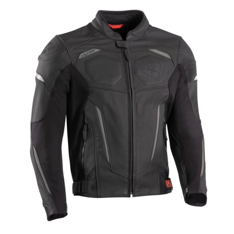 ECHIPAMENTE - Geacă moto Ixon Ceros, bărbați, piele, racing/roadster, vară - negru