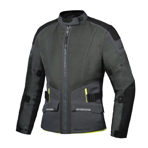 ECHIPAMENTE - Geacă moto Ixon M-Njord MS, bărbați, touring/adventure, vară - verde/negru/galben