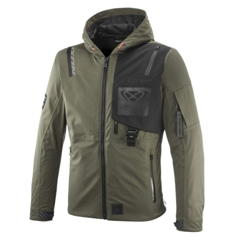 ECHIPAMENTE - Geacă moto Ixon M-Quarter MS, bărbați, touring/adventure - khaki/negru (geacă laminată; impermeabilă și pe exterior)