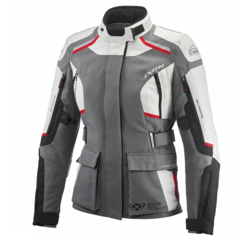 ECHIPAMENTE - Geacă moto Ixon Midgard LS, femei, touring/adventure, all-season - gri/negru/roșu