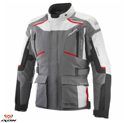 ECHIPAMENTE - Geacă moto Ixon Midgard MS, bărbați, touring/adventure, all-season - gri/negru/roșu