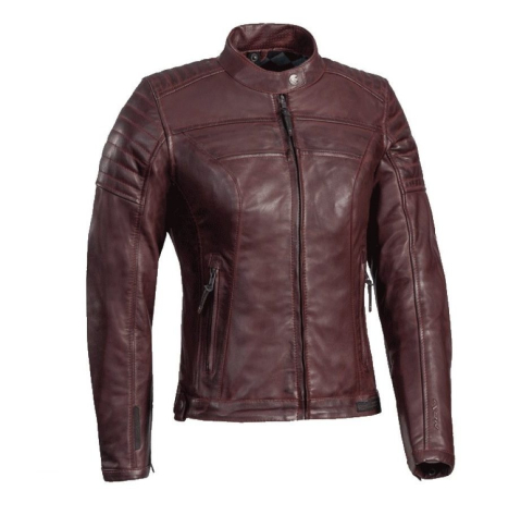 ECHIPAMENTE - Geacă moto Ixon Spark LS, femei, piele, urban/heritage, all-season - burgundy (visiniu)