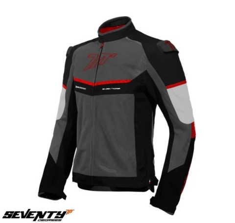 ECHIPAMENTE - Geacă moto textil Seventy Degrees SD-JR60 Thunder Gri Roșu