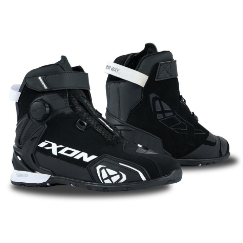 ÎNCĂLȚĂMINTE - Ghete moto Ixon Bull 2 WP LS, femei, roadster, all-season - negru/alb impermeabile