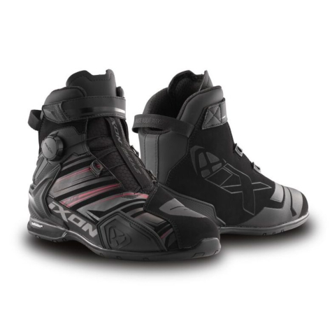 ÎNCĂLȚĂMINTE - Ghete moto Ixon Bull 2 WP ULTRA MS, bărbați, roadster, all-season - negru/antracit/roșu impermeabile