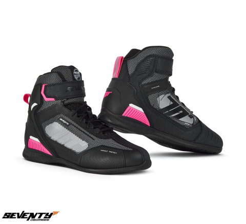 ECHIPAMENTE - Ghete moto Seventy Degrees SD-BR2 Veloce Negru Roz