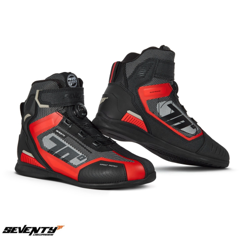 ÎNCĂLȚĂMINTE - Ghete moto Seventy Degrees SD-BR3 Veloce Pro Negru roșu