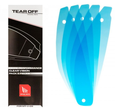 CĂȘTI - Kit 5 tear-off pentru vizieră cască integrală KRE Snake Carbon - KRE SV - KRE+ (kit 5 folii transparente vizieră - MT Helmets)