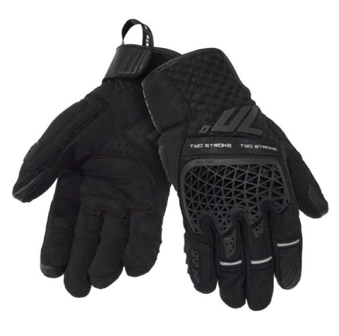 MOTO BĂRBAȚI - Mănuși moto bărbați Naked/Adventure vară Seventy Degrees SD-N60 Two Stroke negru - degete tactile