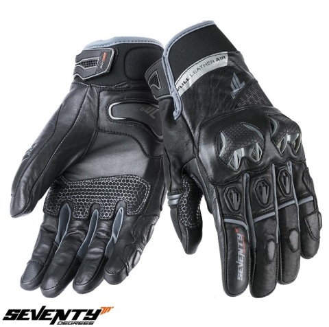 MOTO BĂRBAȚI - Mănuși moto bărbați Racing/Naked iarnă Seventy Degrees SD-N47 negru/gri