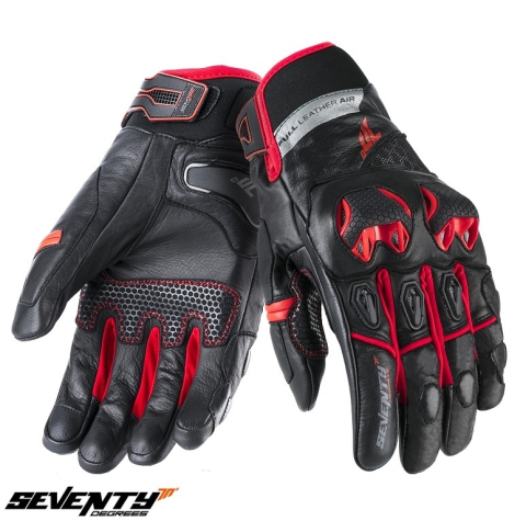 MOTO BĂRBAȚI - Mănuși moto bărbați Racing/Naked iarnă Seventy Degrees SD-N47 negru/roșu
