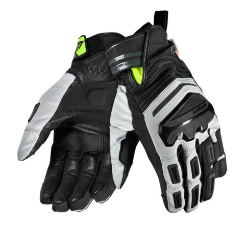 MOTO BĂRBAȚI - Mănuși moto bărbați Touring/Adventure iarnă Seventy Degrees SD-T13 Aspen Light gri/galben fluor - WinterTex