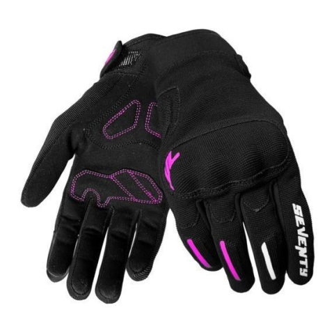 MOTO BĂRBAȚI - Mănuși moto femei Urban vară Seventy Degrees SD-C42 Asphalt negru/fucsia - degete tactile