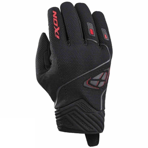 MOTO BĂRBAȚI - Mănuși moto Ixon Hurricane 2 MS, bărbați, roadster, vară - negru/roșu; degete tactile
