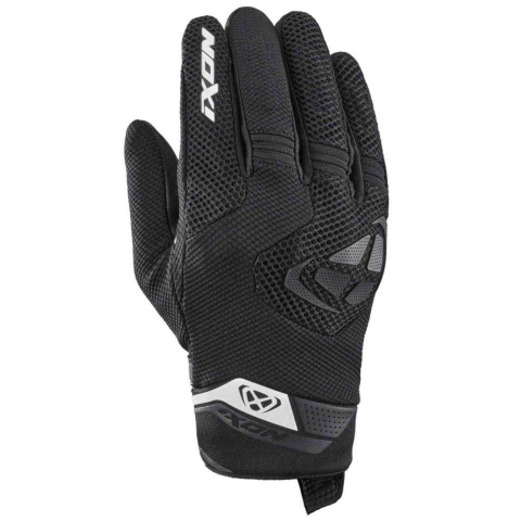 MOTO BĂRBAȚI - Mănuși moto Ixon MIG 2 Air Flow MS, bărbați, textil/piele, roadster, vară - negru/alb; degete tactile