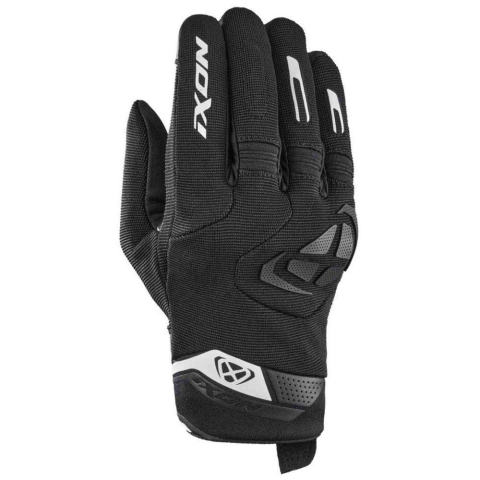 MOTO BĂRBAȚI - Mănuși moto Ixon MIG 2 MS, bărbați, textil/piele, roadster, vară - negru/alb; degete tactile