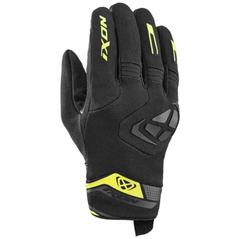 MOTO BĂRBAȚI - Mănuși moto Ixon MIG 2 MS, bărbați, textil/piele, roadster, vară - negru/galben; degete tactile