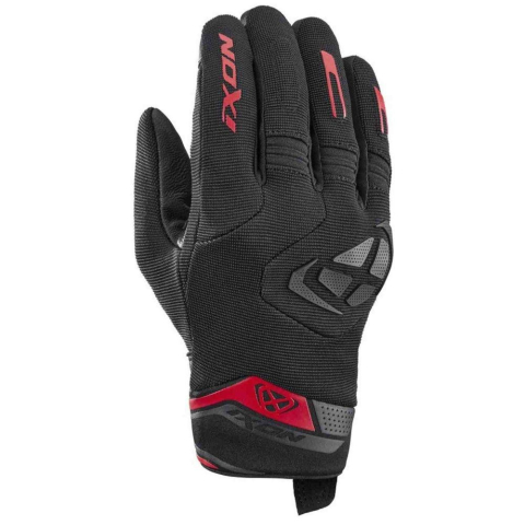 MOTO BĂRBAȚI - Mănuși moto Ixon MIG 2 MS, bărbați, textil/piele, roadster, vară - negru/roșu; degete tactile