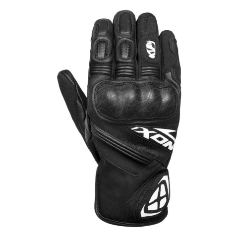MOTO BĂRBAȚI - Mănuși moto Ixon MS Rage MS, bărbați, textil/piele, roadster - negru/alb; degete tactile; impermeabile