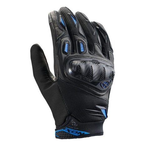 MOTO BĂRBAȚI - Mănuși moto Ixon Rise Air 2 MS, bărbați, piele/textil, roadster, vară - negru/albastru; degete tactile