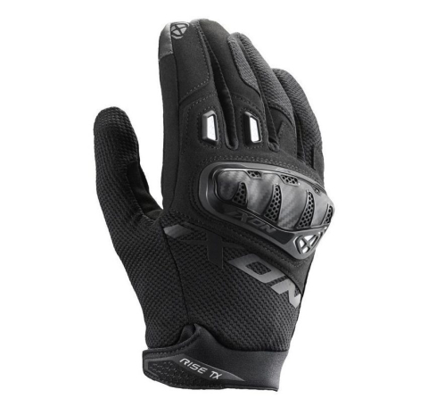 MOTO BĂRBAȚI - Mănuși moto Ixon Rise TX MS, bărbați, textil, roadster, vară - negru/alb; degete tactile