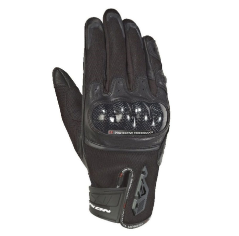 MOTO BĂRBAȚI - Mănuși moto Ixon RS Rise Air MS, bărbați, piele/textil, roadster, vară - negru; degete tactile