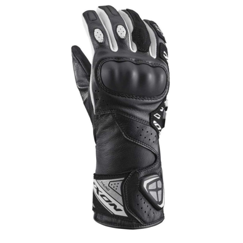 MOTO BĂRBAȚI - Mănuși moto Ixon Thund LS, femei, piele, racing, vară - negru/alb; degete tactile