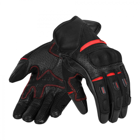 ECHIPAMENTE - Mănuși moto scurte piele textil SECA AXIS MESH II RED
