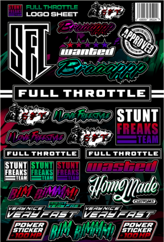 Stickere - Set stickere moto SFT Full Throttle Logo Sheet